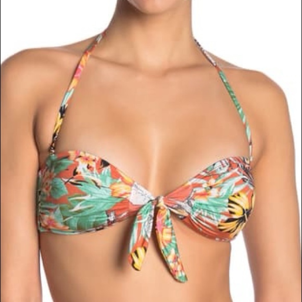 The Bikini Lab Tropical Oasis Tie Front Bikini Top